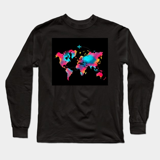 World map Long Sleeve T-Shirt by daghlashassan